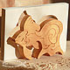 Puzzles from the tree ` goldfish`. Handmade. Wooden toys from Grandpa Andrewski.
