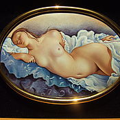 Винтаж handmade. Livemaster - original item Enamel miniature sleeping nude "Serebriakova. Z. E.. Handmade.