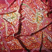 Платок шелковый батик Цветы