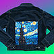 Hand-painted jeans 'Starry night', Outerwear Jackets, St. Petersburg,  Фото №1