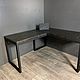 Угловой стол в стиле лофт, массив сосны. Столы. EasyLOFT. Ярмарка Мастеров.  Фото №4