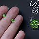 Серьги гвоздики "Peridot spring". Серьги-пусеты. Saimon. Интернет-магазин Ярмарка Мастеров.  Фото №2