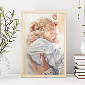 Картины и панно handmade. Livemaster - original item Mom with a baby in her arms, a picture in the nursery, a picture of mom. Handmade.