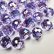 Материалы для творчества handmade. Livemaster - original item Beads drops 10/8 mm Lilac 1 piece Briolettes. Handmade.