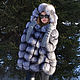 poncho. Cape. Fur black-brown ( silver) foxes. Fur Coats. Zimma. Online shopping on My Livemaster.  Фото №2