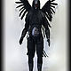 Jointed doll: Raven anthropomorph, Furry, Author's doll. Ball-jointed doll. Zlata's fantasy dolls. My Livemaster. Фото №6