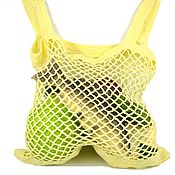 Сумки и аксессуары handmade. Livemaster - original item Knitted linen bag-yellow string bag. Handmade.