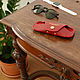 Чехол для очков Red Floter. Очечник. Stitch & Leather. Ярмарка Мастеров.  Фото №6
