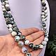 Long beads with cut Natural Moss Agate. Beads2. naturalkavni. My Livemaster. Фото №6