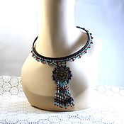 Украшения handmade. Livemaster - original item Necklace: Bronze Flower. Macrame necklace with beads. Handmade.