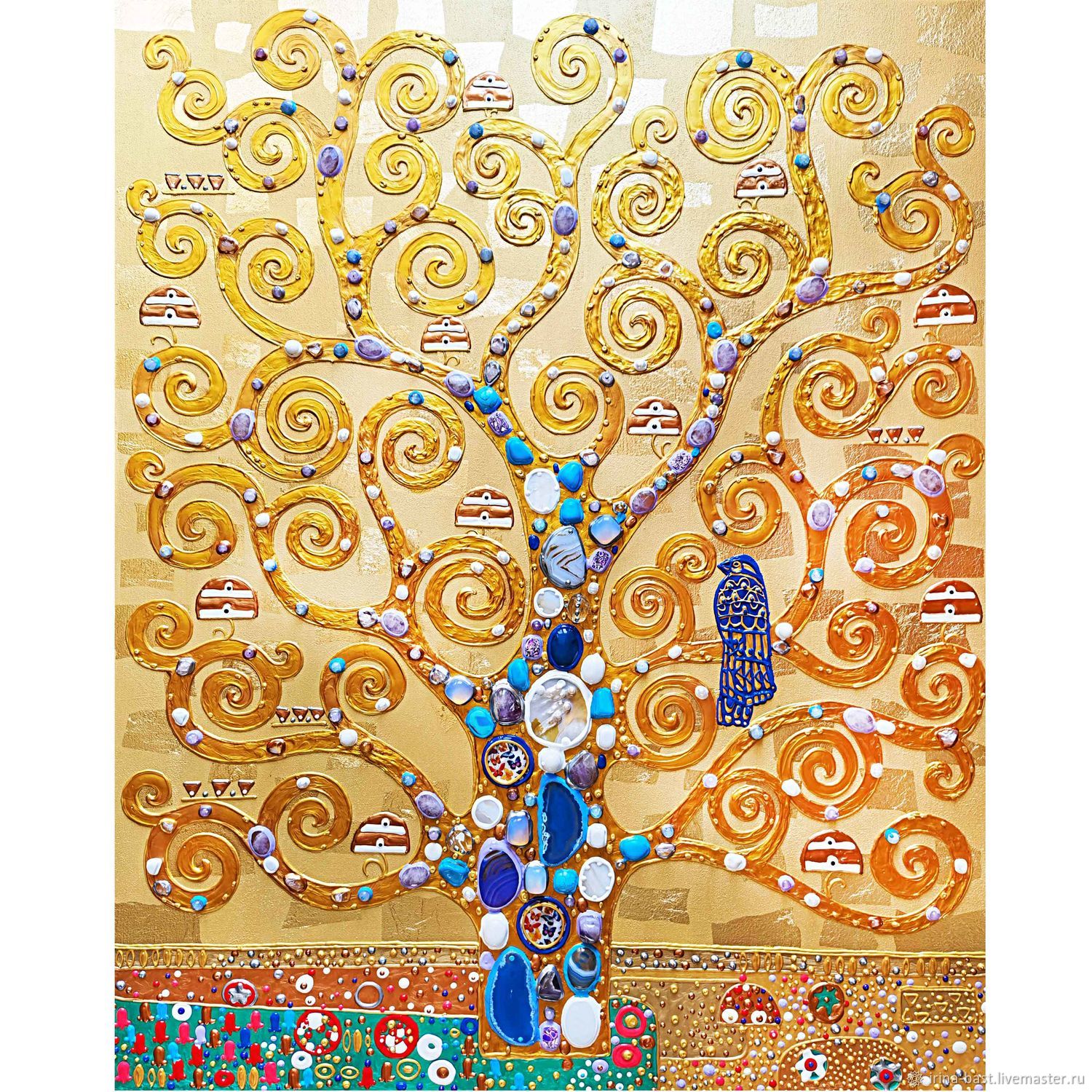 Gustav Klimt, Tree of Life-Tree - Art Makeup Bag