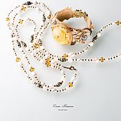 Работы для детей, handmade. Livemaster - original item White Dance white pearl long beads 150cm. Handmade.