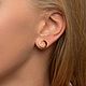 Серьги-пусеты с красной эмалью Stamp red gold. Серьги-пусеты. GEORY jewelry (GEORY). Интернет-магазин Ярмарка Мастеров.  Фото №2