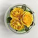 Круглая ваза 3 розы. Композиции. Стабилизированные цветы Самара. Интернет-магазин Ярмарка Мастеров.  Фото №2