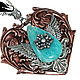 Copper heart pendant amazonite steampunk wings, Vintage style. Pendant. Steampunk & Gothic Jewelry FDrag (FenixDrag). Online shopping on My Livemaster.  Фото №2