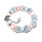 Украшения handmade. Livemaster - original item Bracelet stones morganite blue and pink 