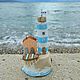 Островок дрифтвуд Голубое море, голубой маяк 18 см. Статуэтки. AdriaticArt_Julia. Интернет-магазин Ярмарка Мастеров.  Фото №2