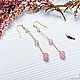 Order Long gold earrings with three beads. Aliento-jewerly (alientojewelry). Livemaster. . Earrings Фото №3