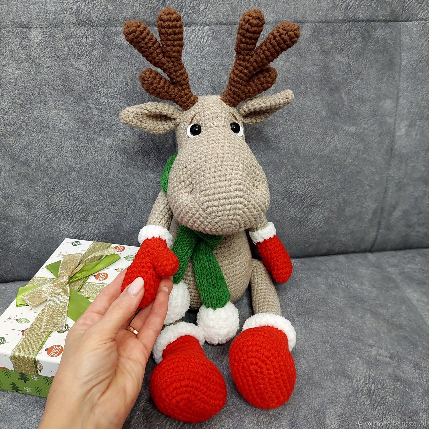 Новогодний Олень Рудольф мягкая игрушка купить в интернет-магазине ...