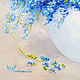 Order Oil painting with blue flowers in a vase. kartina-sochi. Livemaster. . Pictures Фото №3