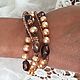 Multi-row bracelet from pearls and shells. Bead bracelet. Valerija. Online shopping on My Livemaster.  Фото №2