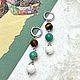 Серьги с хризопразом, кахолонгом и тигровым глазом. Серьги классические. Ruki Ra дизайнерские украшения. Ярмарка Мастеров.  Фото №4