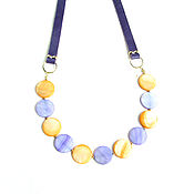 Украшения handmade. Livemaster - original item Pearl necklace, bright purple necklace 