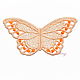 Аппликация вышитая Персиковые бабочки кружево ажур, Кружево, Москва,  Фото №1