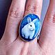 MY BUNNY ring to order - jewelry painting on stone, Rings, Moscow,  Фото №1
