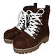Dark brown felt boots with laces, Felt boots, Ramenskoye,  Фото №1