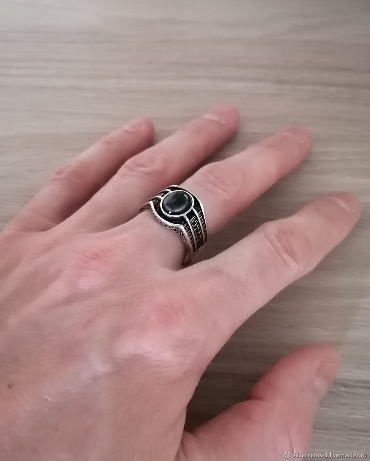 Мужской серебряный перстень с агатом. SL0231 купить в интернет-магазине ...