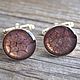 Cufflinks with painted purple color, Cuff Links, Subotica,  Фото №1