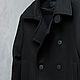 Men's black coat, wool, removable wool lining, Mens outerwear, Ekaterinburg,  Фото №1