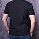 Black men's t-shirt, collared t-shirt, V - neck. T-shirts and undershirts for men. Lara (EnigmaStyle). My Livemaster. Фото №6