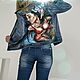 Роспись одежды, джинсовая куртка с рисунком  Sexy girl, ручная работа, Куртки, Волжский,  Фото №1