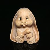Для дома и интерьера handmade. Livemaster - original item Bunny poprygayka Morel.Miniature, horn carving. Handmade.