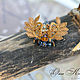 Brooch-beetle bead front Sight with gold lace labradorite embroidery. Brooches. flowersstyle (flowersstyle). My Livemaster. Фото №6