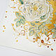 White rose hips in gold, white roses in gold, watercolour to buy. Pictures. Belasla. Online shopping on My Livemaster.  Фото №2