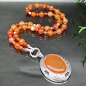 Украшения handmade. Livemaster - original item Sautoir Necklace made of natural Agate and Carnelian. Handmade.