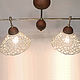 Lamp with two shades of `Martini Bianco`. Woven ceramics Elena Zaichenko
