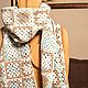Вязаный шарф из квадратов, Шарфы, Новосибирск,  Фото №1