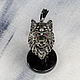 Men's Large Silver Wolf Pendant with Rubies, Pendant, Moscow,  Фото №1