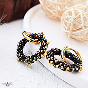 Украшения handmade. Livemaster - original item Dragon-style Congo earrings (rings) made of Japanese beads. Handmade.
