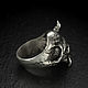Престень Череп Они —  с иероглифом "Честь". Перстень. Rhyton Jewelry. Интернет-магазин Ярмарка Мастеров.  Фото №2