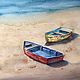  three. Seascape in Watercolor (boats, sea), Pictures, Ekaterinburg,  Фото №1