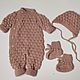  Вязаный комплект, рост 62 см. Комбинезоны детские. knitting for kids. Интернет-магазин Ярмарка Мастеров.  Фото №2