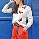 Пуловер из мохера на шелке с бабочками. Пуловеры. Marina Kazaryan (Marina-Ka). Интернет-магазин Ярмарка Мастеров.  Фото №2
