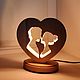 Gift wooden hight lamp  "Love", Gifts for February 14, Moscow,  Фото №1