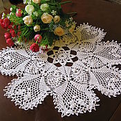 Для дома и интерьера handmade. Livemaster - original item White Crochet Napkin Heart as a gift large openwork for home cottages. Handmade.