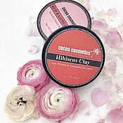 Косметика ручной работы handmade. Livemaster - original item Mascarilla de arcilla Rosa, flores de hibisco, para todo tipo de piel. Handmade.